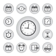 vector clocks and time icon set
