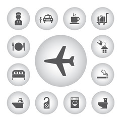 hotel and travel icon set