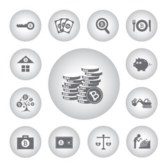 bit coin icon set