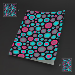 A4 business blank. Abstract background with color circles. 