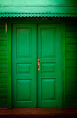 The old vintage wooden doors