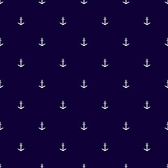 marine seamless pattern with anchors