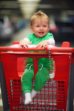 Baby In Shopping Cart