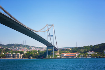 bridge through Bosphorus, Istanbul, Turkey