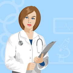 Vector female doctor