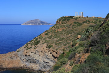Fototapeta na wymiar Poseidon Temple at Cape Sounion near Athens, Greece