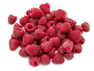 Raspberries isolated on white background