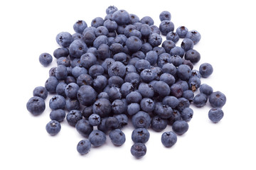 Blueberries on white background