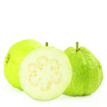 Guava green and fresh on pure white background