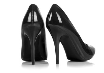 Black high heel shoes. isolated on white. with clipping path. 