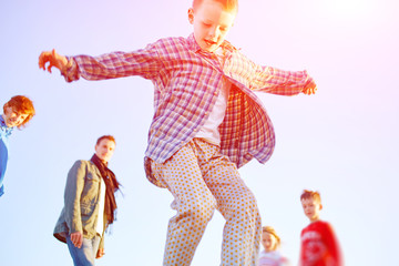 boy on the sea beach