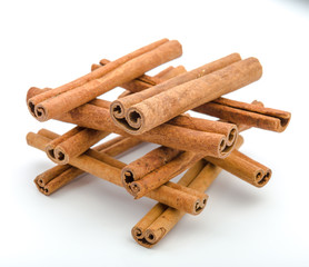 Cinnamon sticks  isolated on white background