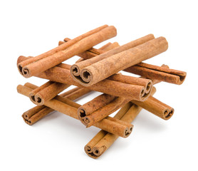 Cinnamon sticks  isolated on white background