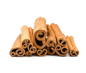 Cinnamon sticks  isolated on white background