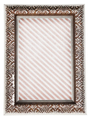 Obraz premium Old frame with striped canvas isolated on white