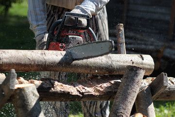 chainsaw to cut firewood