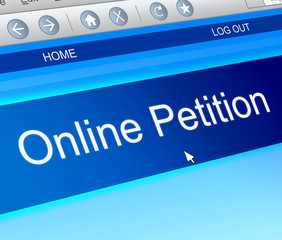 Online petition concept.