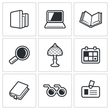 Library icons. Vector Illustration