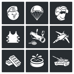 Russian Special Forces Icons. Vector Illustration.
