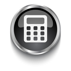 White Calculator symbol on black web button