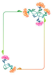 Abstract frame with floral elements