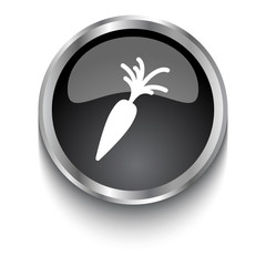 White Carrot symbol on black glossy web button
