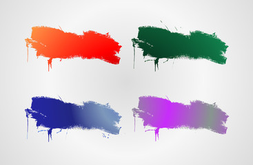 Set of four colored banner design element