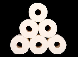 stack of toilet paper rolls