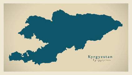 Modern Map - Kyrgyzstan KG