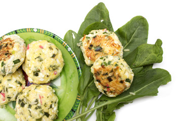 Fresh cutlets with herbs. Photo.