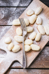 Uncooked potato gnocchi