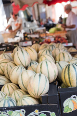 Melons on a market