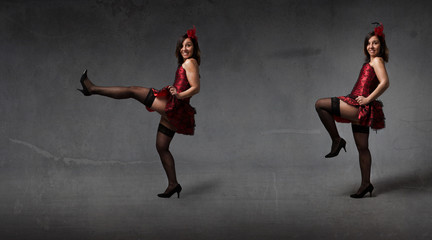 Fototapeta na wymiar can can dance for a burlesque performer