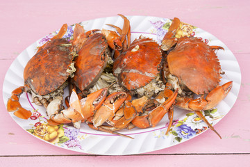 stream crabs seafood on the plate