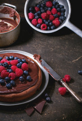 Chocolate cake with berries