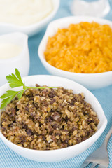 Haggis, Neeps & Tatties - Traditional Scottish meal commonly served at Burn's Night.
