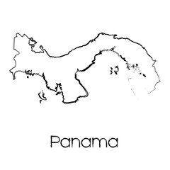 Scribbled Shape of the Country of Panama