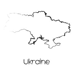 Scribbled Shape of the Country of Ukraine