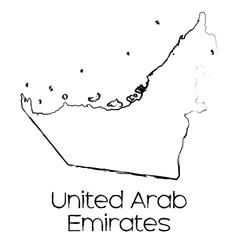 Scribbled Shape of the Country of United Arab Emirates