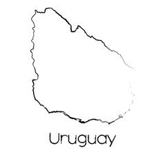 Scribbled Shape of the Country of Uruguay