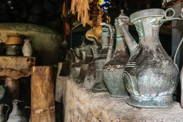Vintage metal utensils. Yoruk Park. Kemer. Turkey
