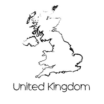Scribbled Shape of the Country of United Kingdom
