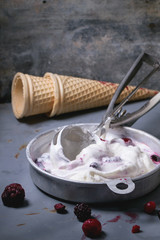 Ice cream with berries