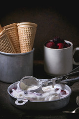 Ice cream with berries