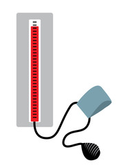 Vector image of a blood pressure monitoring machine