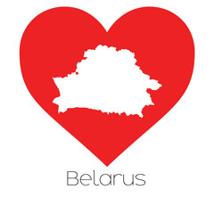 Heart illustration with the shape of Belarus