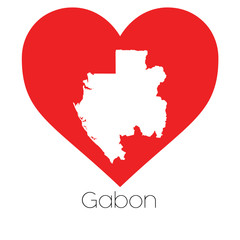 Heart illustration with the shape of Gabon