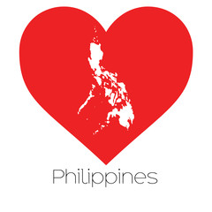 Heart illustration with the shape of Philippines