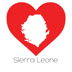 Heart illustration with the shape of Sierra Leone