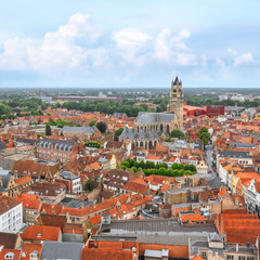 Obraz premium View over Bruges St. Salvator's Cathedral